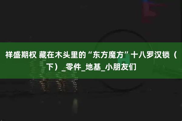 祥盛期权 藏在木头里的“东方魔方”十八罗汉锁（下）_零件_地基_小朋友们