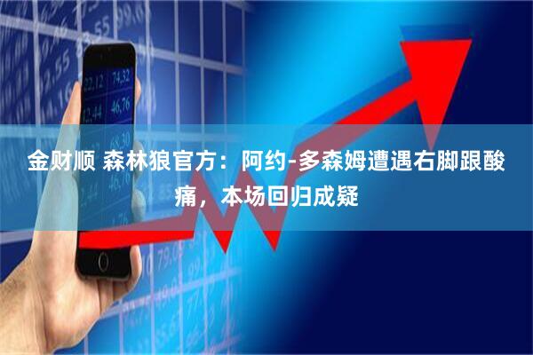 金财顺 森林狼官方：阿约-多森姆遭遇右脚跟酸痛，本场回归成疑